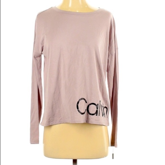 Calvin Klein Performance stretch long sleeve top mauve women’s pullover - Picture 1 of 4